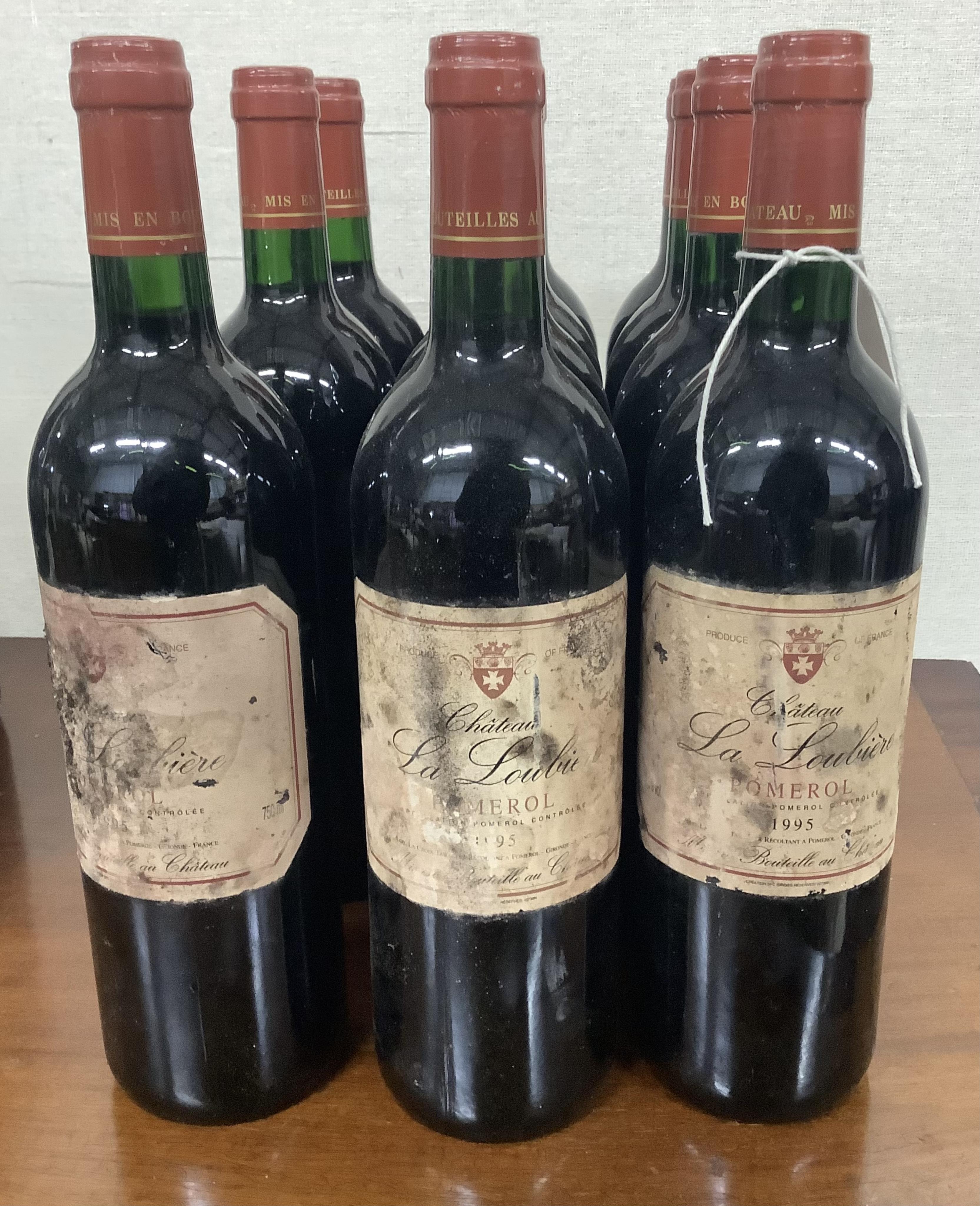 Eleven bottles of Chateau La Loubiere Pomerol 1995. Condition - fair, from a local private cellar